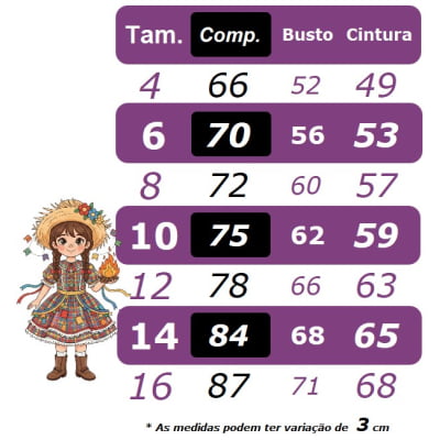 Vestido Infantil Junino Caipira Arraiá Rosa Xadrez Colorido