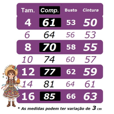 Vestido Infantil Junino Caipira Arraiá São João Xadrez Colorido