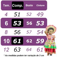 Vestido Infantil Junino Caipira Azul Colorido Florzinhas