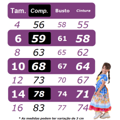Vestido Infantil Junino Caipira Laranja Colorido Estampado