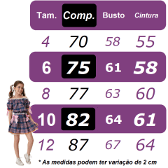 Vestido Infantil Junino Caipira Xadrez Verde e Branco Luxo