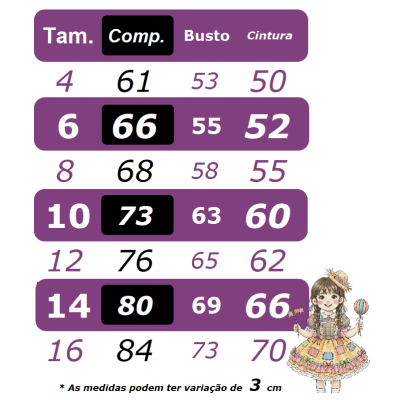 Vestido Infantil Junino Festa de São João Azul Royal Colorido