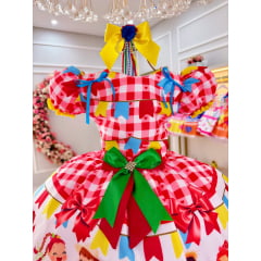 Vestido Infantil Junino Festa São João Xadrez Vermelho