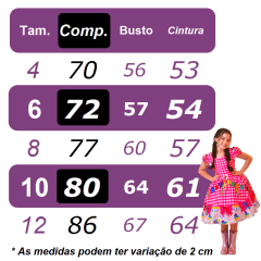 Vestido Infantil Junino Festa São João Xadrez Vermelho