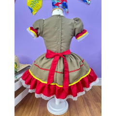 Vestido Infantil Junino Maria Bonita Colorido Festas