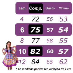 Vestido Infantil Junino Rosa Maria Bonita Super Luxo