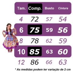 Vestido Infantil Junino Xadrez Vermelho Festa São João