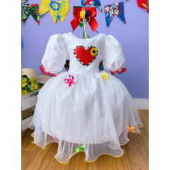 Vestido Infantil Luxo Junino Arraiá Noiva