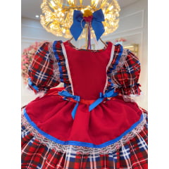 Vestido Junino Arraiá Festa Vermelho Xadrez Colorido