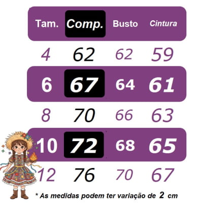 Vestido Junino Arraiá Festas Azul Xadrez Colorido