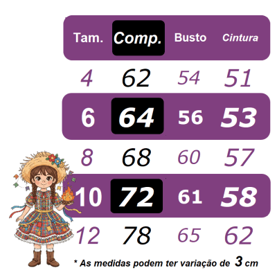 Vestido Junino Arraiá Festas Vermelho Saia Colorida