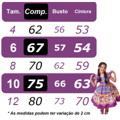 Vestido Junino Arraiá Rosa Colorido Saia C/ Babados Luxo