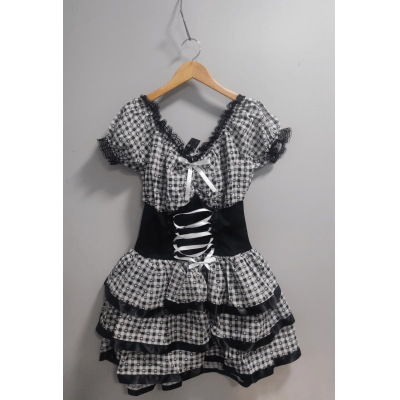 Fantasia Adulto Junino Arraiá Preto Xadrez Festas