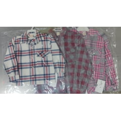 Kit 3 Peças Camisa Xadrez Infantil Junino  -2-8-10 - Variação Cor