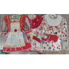 Kit 3 Peças Fantasia Infantil Junino  - 4-14-16 - Variação Cor