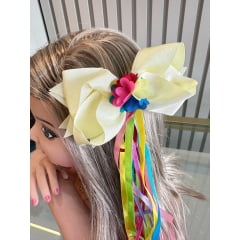 Laço Infantil Junina Varias Cores Fitas Coloridas e Apliques