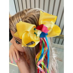 Laço Infantil Junina Varias Cores Fitas Coloridas e Apliques