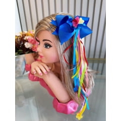 Laço Infantil Junina Varias Cores Fitas Coloridas e Apliques