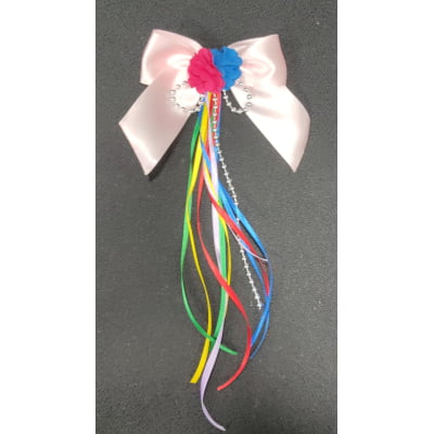 Laço Infantil Junino C/ Fitas e Aplique Flor Varias Cores