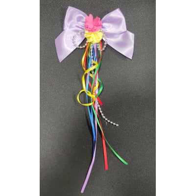 Laço Infantil Junino C/ Fitas e Aplique Flor Varias Cores