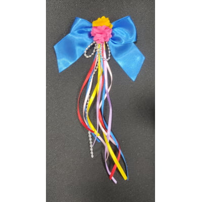 Laço Infantil Junino C/ Fitas e Aplique Flor Varias Cores