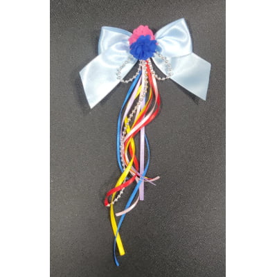 Laço Infantil Junino C/ Fitas e Aplique Flor Varias Cores