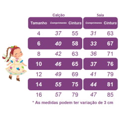 Mini Saia Com Calção Infantil Junino Arraiá Rosa