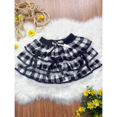 Saia Infantil de Flanela Xadrez Varias Cores