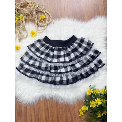 Saia Infantil de Flanela Xadrez Varias Cores
