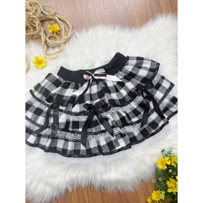 Saia Infantil de Flanela Xadrez Varias Cores