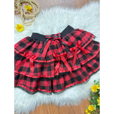 Saia Infantil de Flanela Xadrez Varias Cores