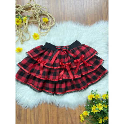 Saia Infantil de Flanela Xadrez Varias Cores