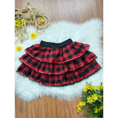Saia Infantil de Flanela Xadrez Varias Cores
