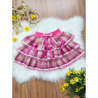 Saia Infantil de Flanela Xadrez Varias Cores