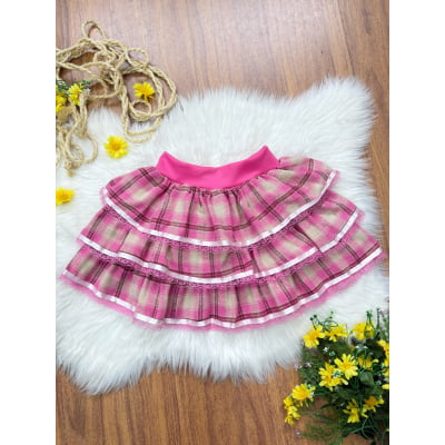 Saia Infantil de Flanela Xadrez Varias Cores