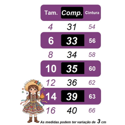 Saia Infantil de Flanela Xadrez Varias Cores