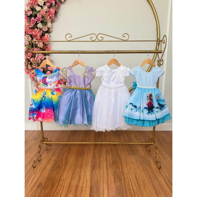 Kit 4 Peças Vestidos Luxo Daminhas Festas Temáticos TAMANHO 1 Kit 4 Peças Vestidos Luxo Daminhas Festas Temáticos TAMANHO 1