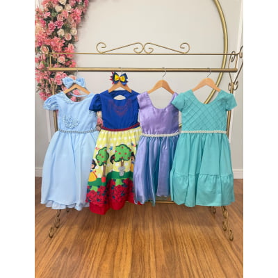 Kit 4 Peças Vestidos Luxo Daminhas Festas Temáticos TAMANHO 10