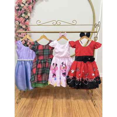 Kit 4 Peças Vestidos Luxo Daminhas Festas Temáticos TAMANHO 12 Kit 4 Peças Vestidos Luxo Daminhas Festas Temáticos TAMANHO 12