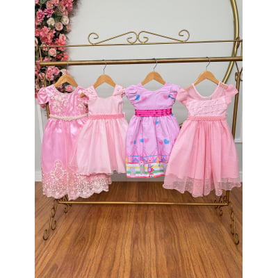 Kit 4 Peças Vestidos Luxo Daminhas Festas Temáticos TAMANHO 2 Kit 4 Peças Vestidos Luxo Daminhas Festas Temáticos TAMANHO 2