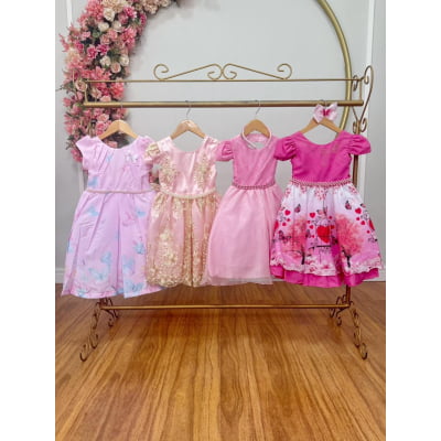 Kit 4 Peças Vestidos Luxo Daminhas Festas Temáticos TAMANHO 3 Kit 4 Peças Vestidos Luxo Daminhas Festas Temáticos TAMANHO 3