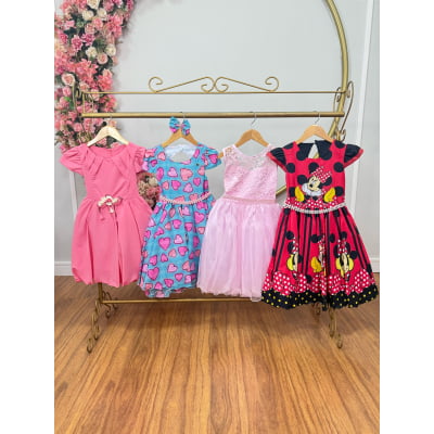 Kit 4 Peças Vestidos Luxo Daminhas Festas Temáticos TAMANHO 8 Kit 4 Peças Vestidos Luxo Daminhas Festas Temáticos TAMANHO 8