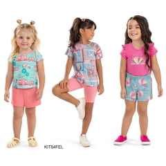 Kit Conjunto Elian Meninas Infantil 6 Peças Tamanho 4