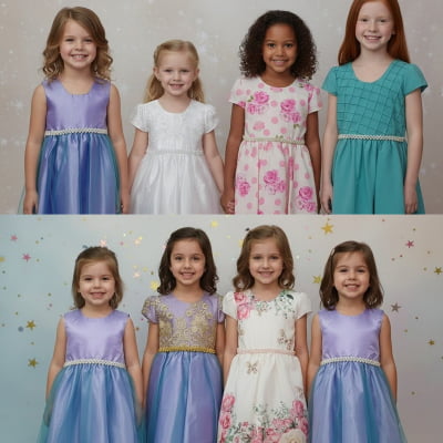 Kit de 4 Peças de Vestidos Luxo Daminhas Festas 7