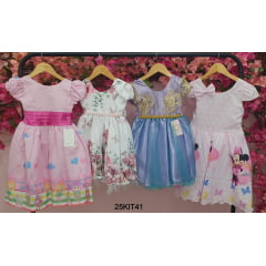Kit de 4 Peças de Vestidos Luxo Daminhas Festas Temáticos 1