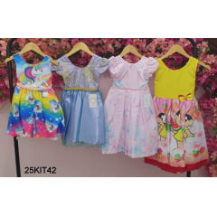 Kit de 4 Peças de Vestidos Luxo Daminhas Festas Temáticos 1