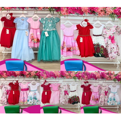 Kit de 4 Peças de Vestidos Luxo Daminhas Festas Temáticos no TAMANHO 4-1