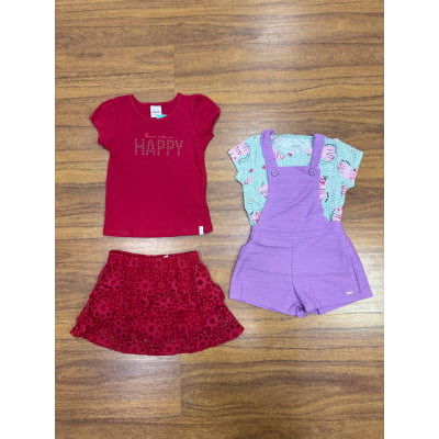 Kit Conjunto Elian Meninas Infantil 4 Peças Tamanho 3 Kit Conjunto Elian Meninas Infantil 4 Peças Tamanho 3