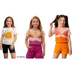Kit Conjunto Elian Meninas Infantil 4 Peças Tamanhos 4 -10-12 e 14
