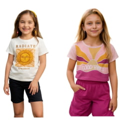 Kit Conjunto Elian Meninas Infantil 4 Peças Tamanhos 4 -10-12 e 14